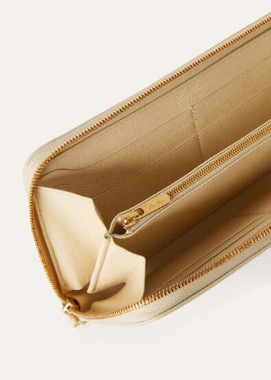 EXTRA CONTINENTAL ZIP AROUND WALLET LINEN CALF