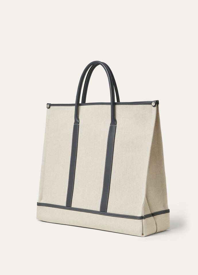  BEAM TOTE LARGE NATURAL CANVAS ROUNDED LEATHER_FAO5501_B4MI_NR_2