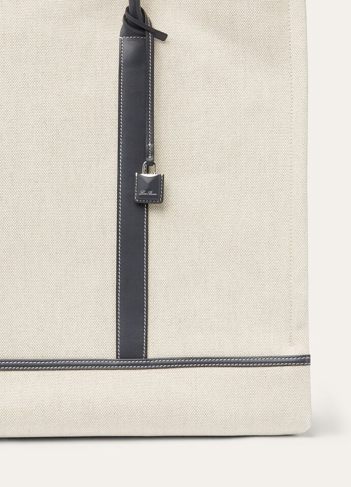 BEAM TOTE LARGE NATURAL CANVAS ROUNDED LEATHER_FAO5501_B4MI_NR_5