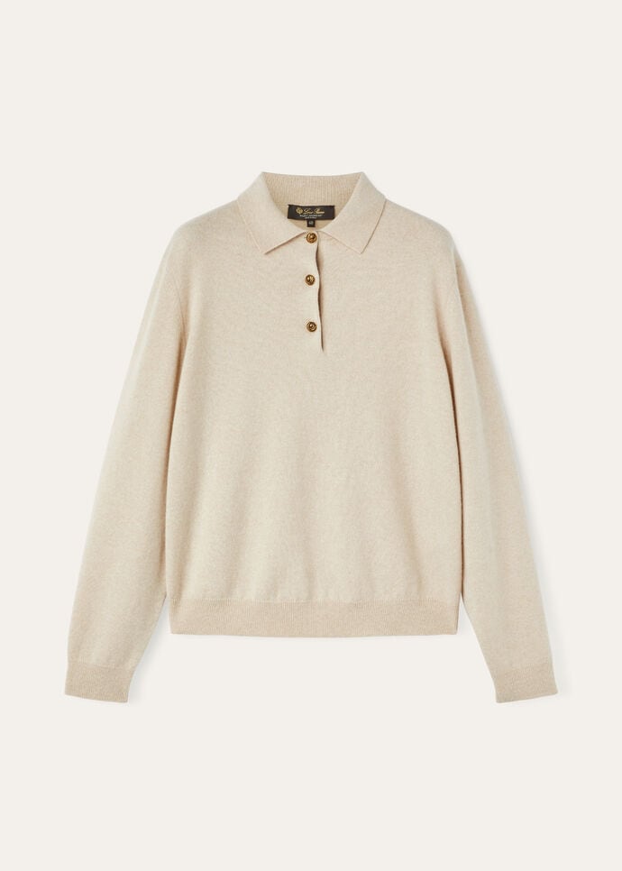 Classic Polo Baby Cashmere Natural Melange | Loro Piana US