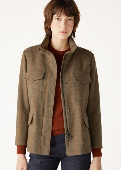 TRAVELLER MINI FIELD JACKET OVERCHECK CHEVIOT