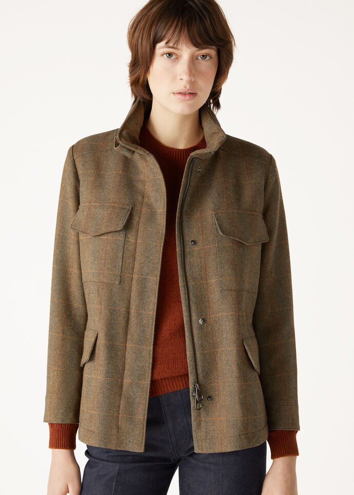 TRAVELLER MINI FIELD JACKET OVERCHECK CHEVIOT_FAO6186_F6FF_3