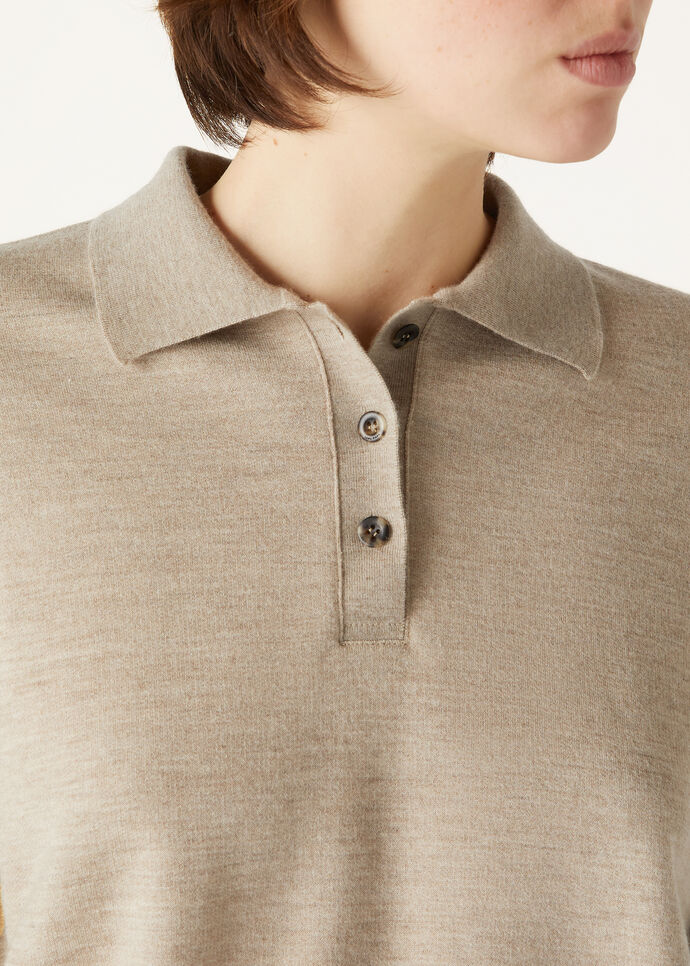 COCOONING LS POLO SWEATSHIRT RAW CASH FLEECE_FAO6286_E07N_2