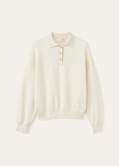 COCOONING LS POLO SWEATSHIRT RAW CASH FLEECE