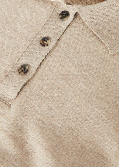 COCOONING LS POLO SWEATSHIRT RAW CASH FLEECE