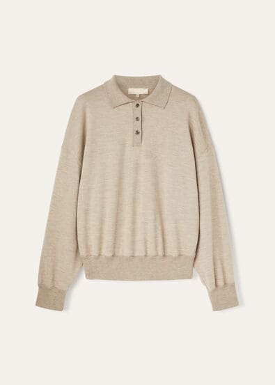 COCOONING LS POLO SWEATSHIRT RAW CASH FLEECE