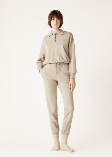 COCOONING LS POLO SWEATSHIRT RAW CASH FLEECE