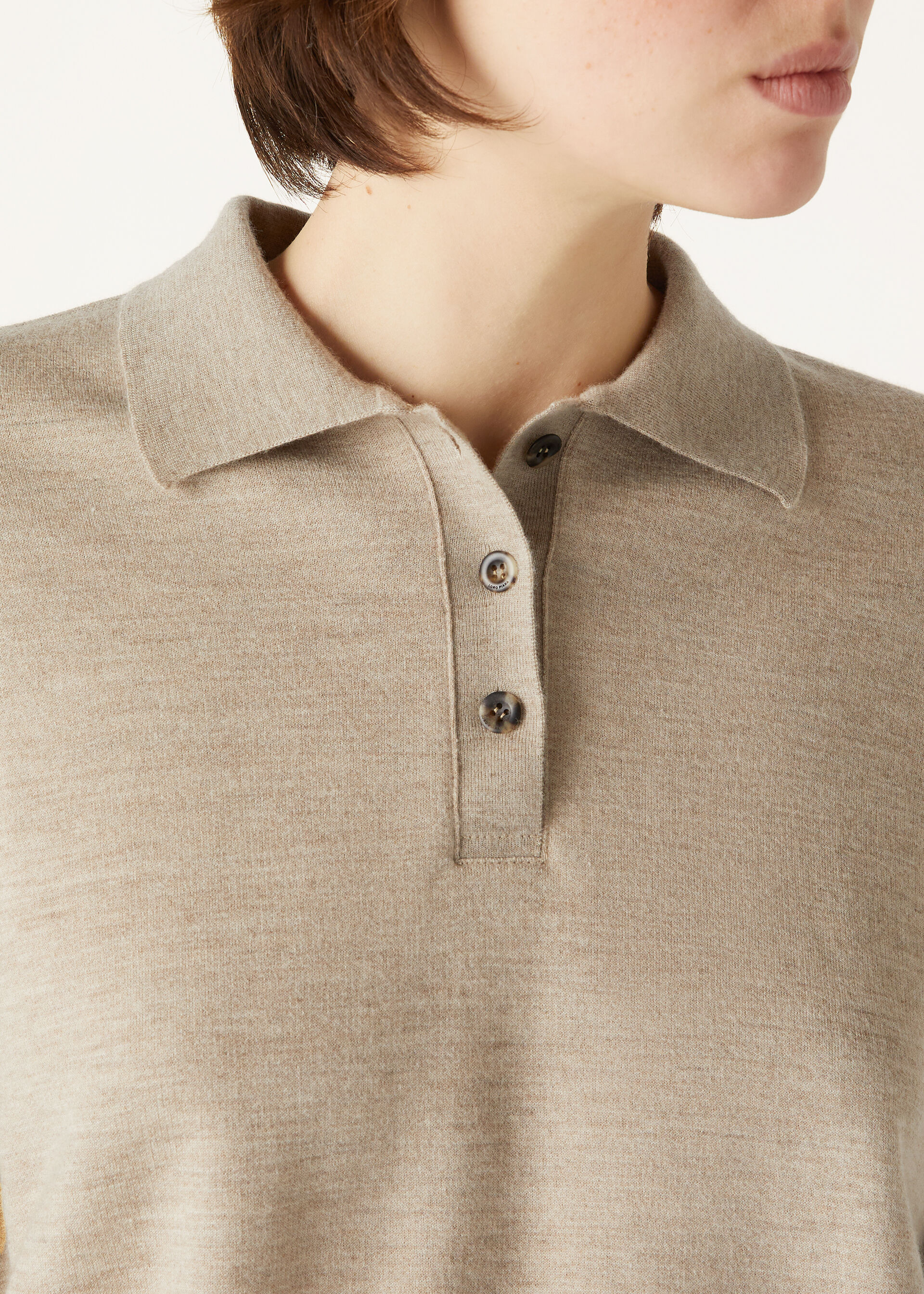 COCOONING LS POLO SWEATSHIRT RAW CASH FLEECE