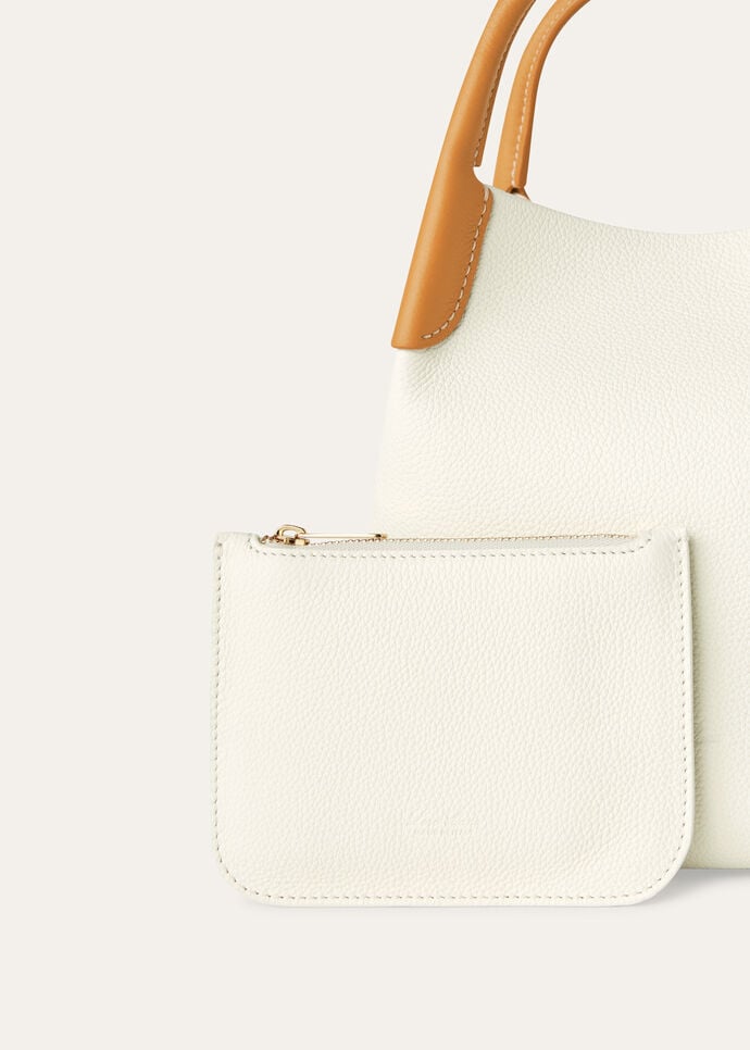 Small Bale bag Calfskin Whisper White/Wheat Bran/Sun Gold