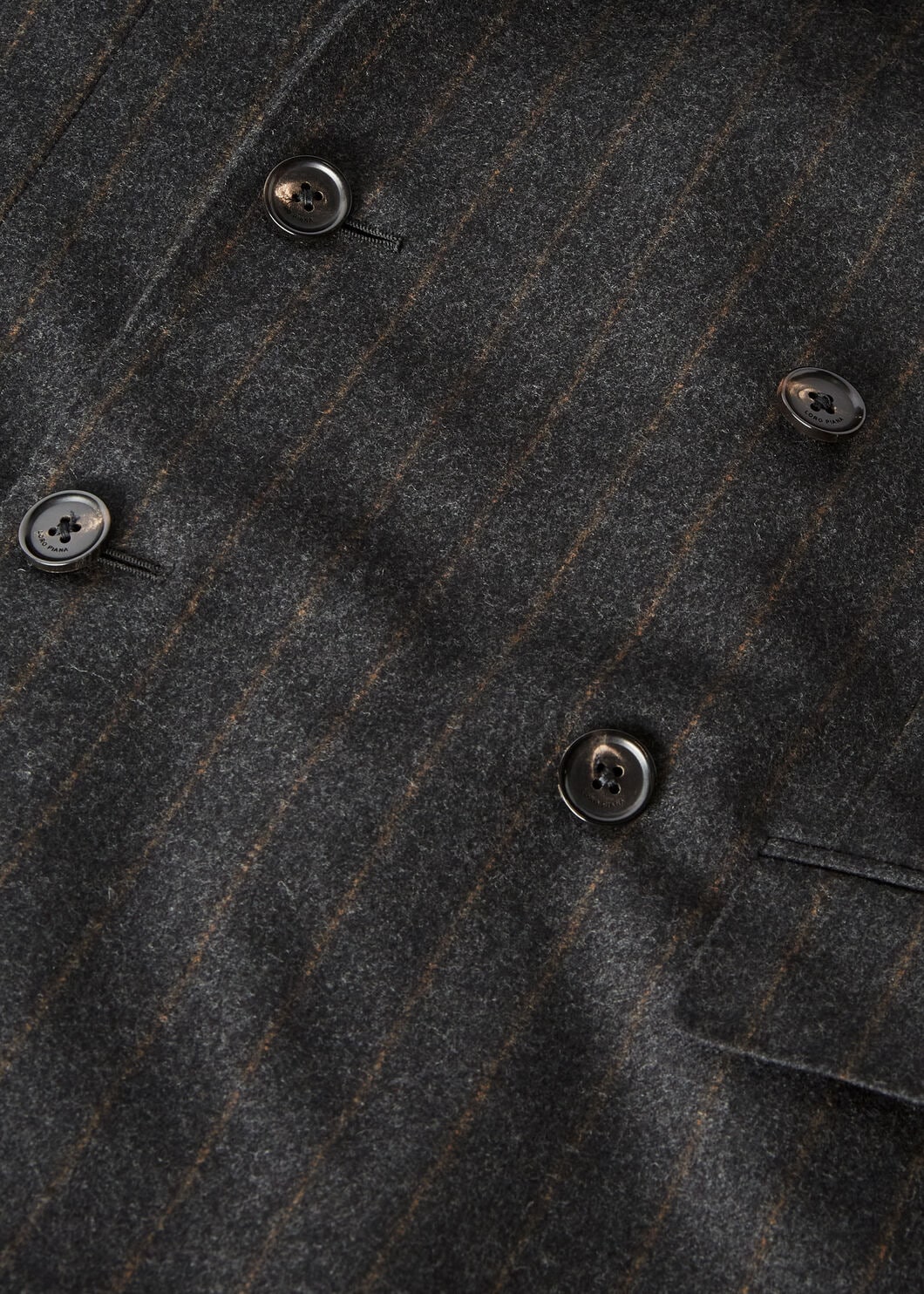 Milano Jacket Cashmere, Virgin Wool Coal Stripes | Loro Piana FR Milano Jacket Cashmere, Virgin Wool Coal Stripes | Loro Piana FR