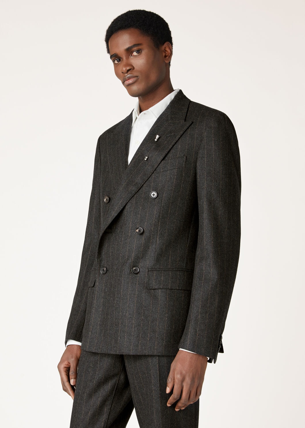 Milano Jacket Cashmere, Virgin Wool Coal Stripes | Loro Piana FR Milano Jacket Cashmere, Virgin Wool Coal Stripes | Loro Piana FR