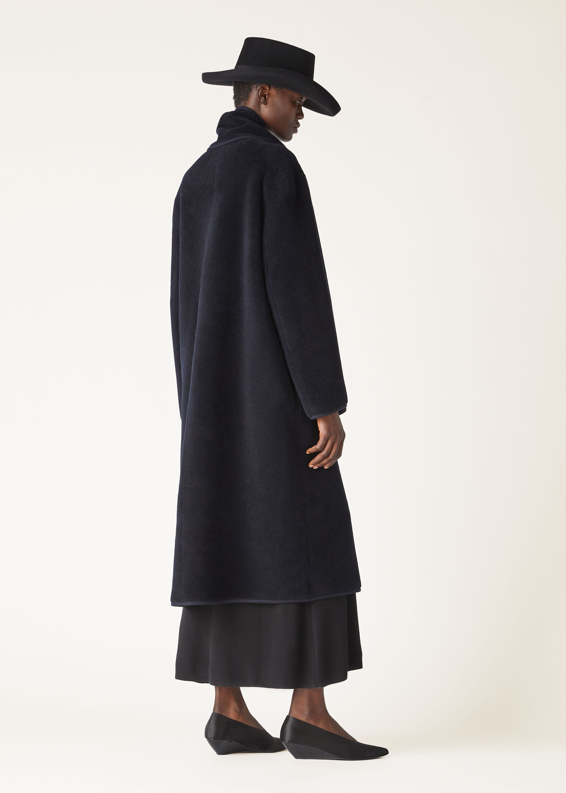 Gladwin Coat Silk, Virgin Wool Blue Navy/Embers Gray Loro Piana US