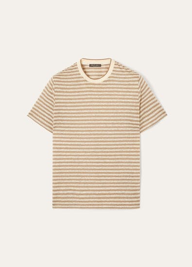 ELVO T-SHIRT SILK LNEN STRIPES