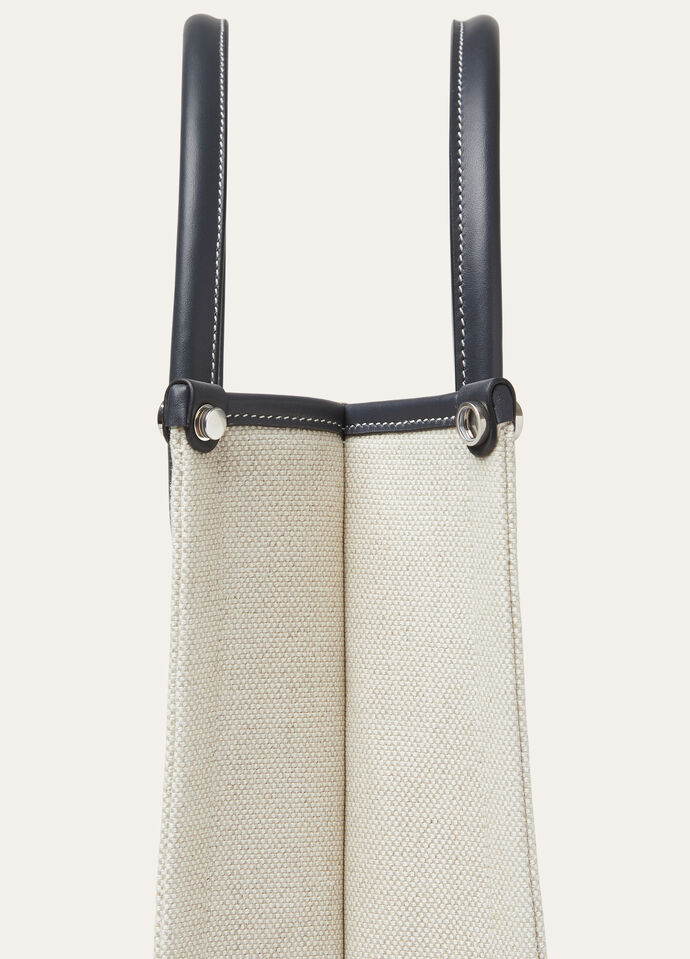 BEAM TOTE SMALL NATURAL CANVAS ROUNDED LEATHER_FAO6846_B4MI_NR_3
