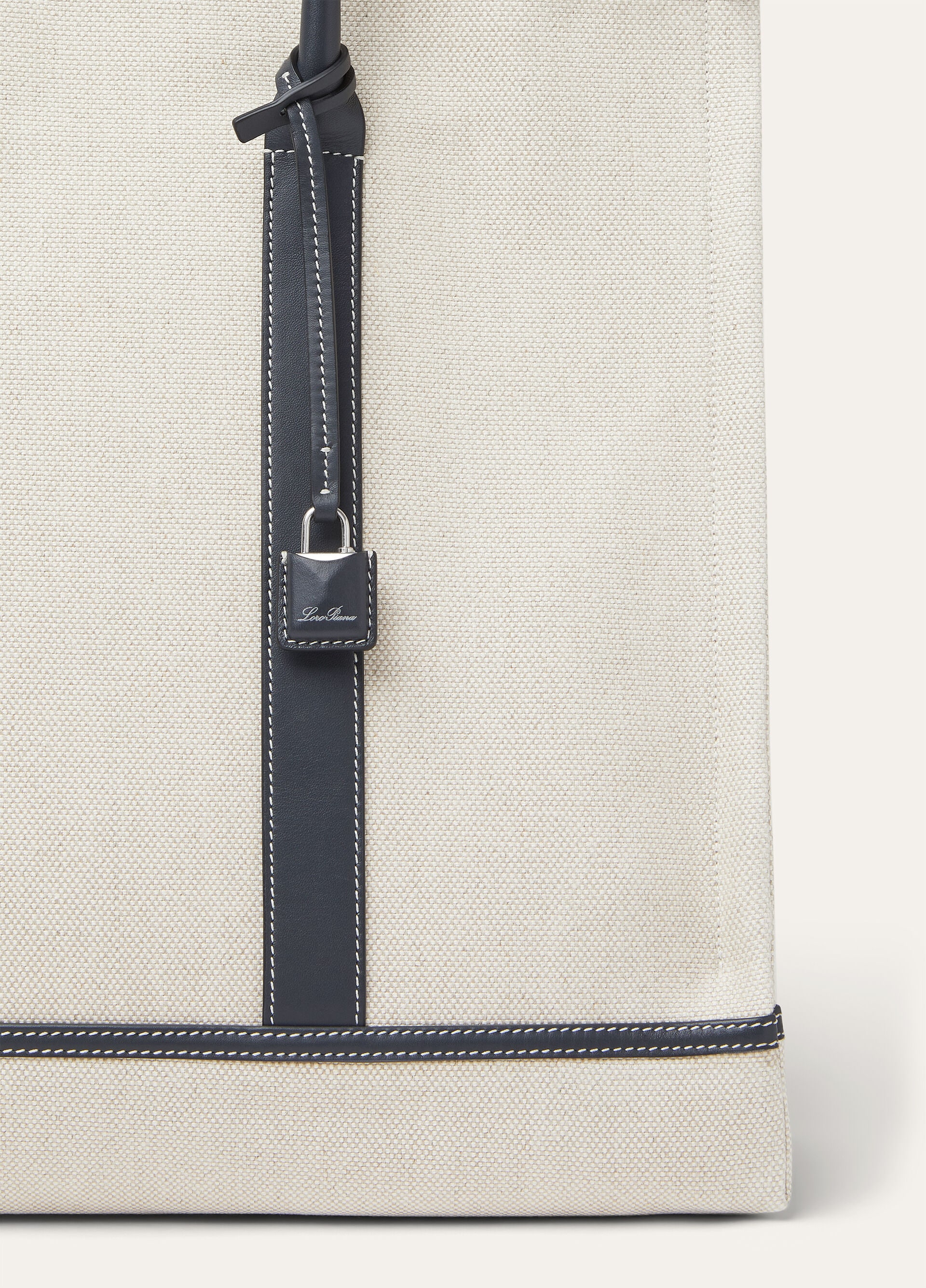 BEAM TOTE SMALL NATURAL CANVAS ROUNDED LEATHER