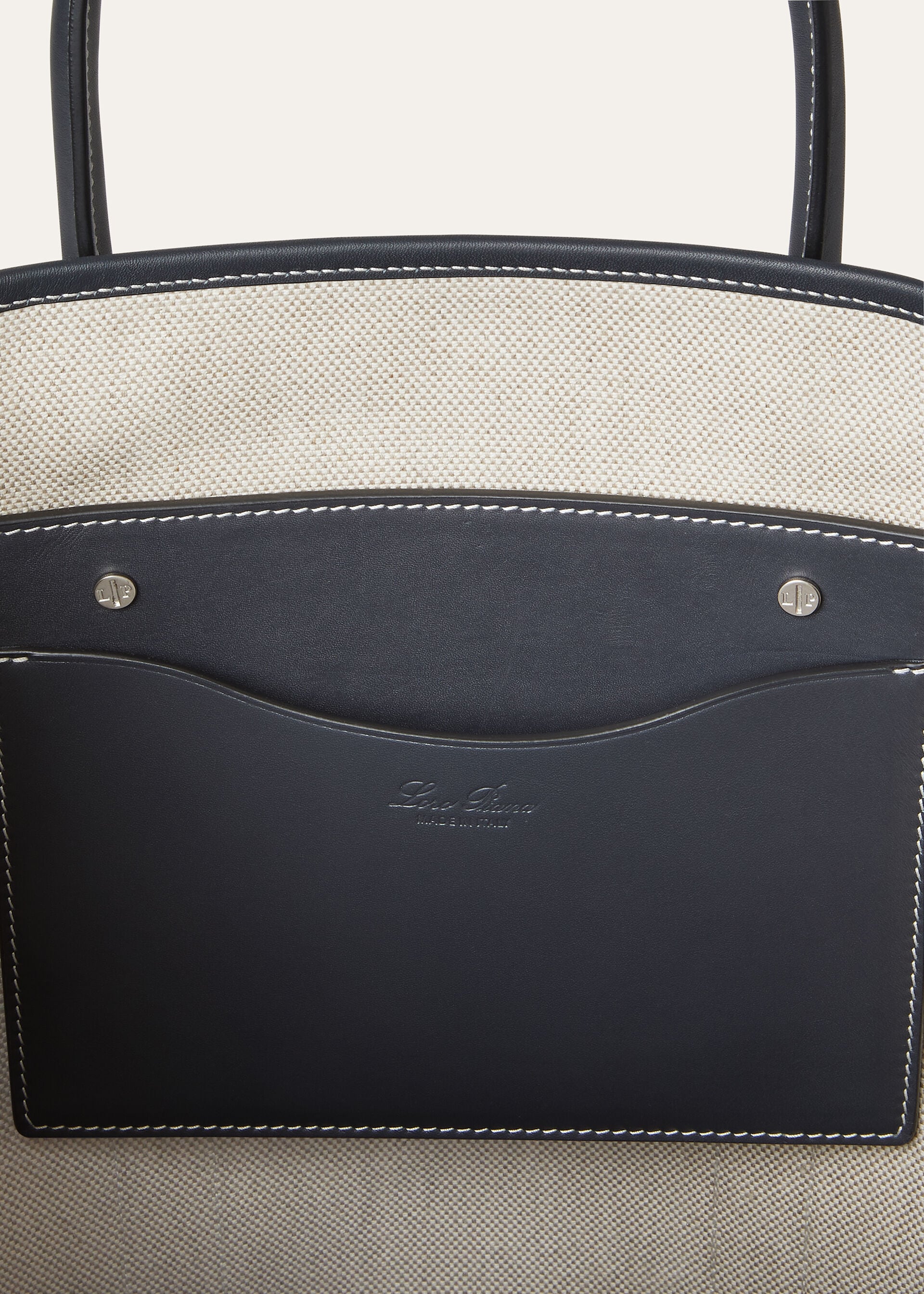 BEAM TOTE SMALL NATURAL CANVAS ROUNDED LEATHER