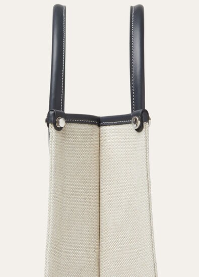 BEAM TOTE SMALL NATURAL CANVAS ROUNDED LEATHER