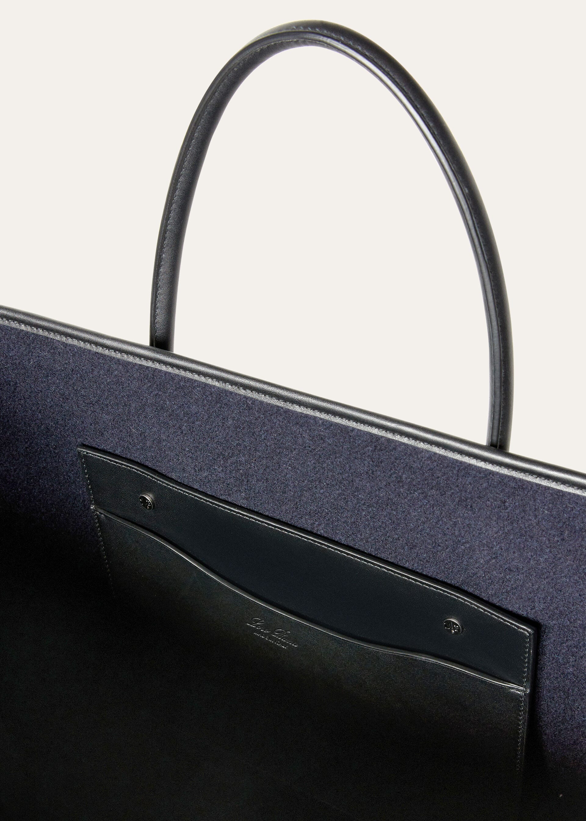 BEAM TOTE LARGE MELTON CASH ROUNDED CALF