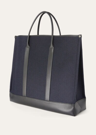 BEAM TOTE LARGE MELTON CASH ROUNDED CALF