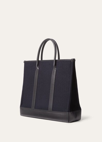 BEAM TOTE SMALL MELTON CASH ROUNDED CALF