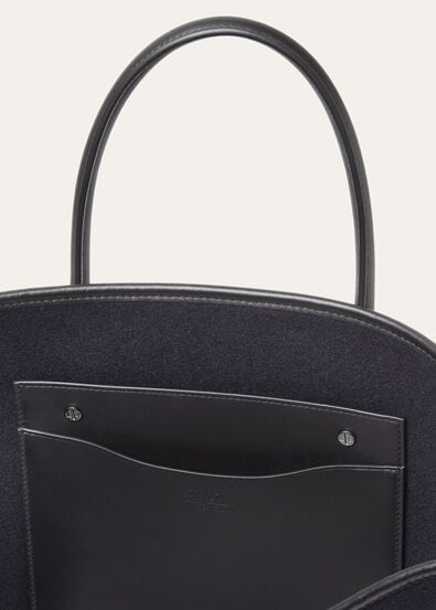 BEAM TOTE SMALL MELTON CASH ROUNDED CALF