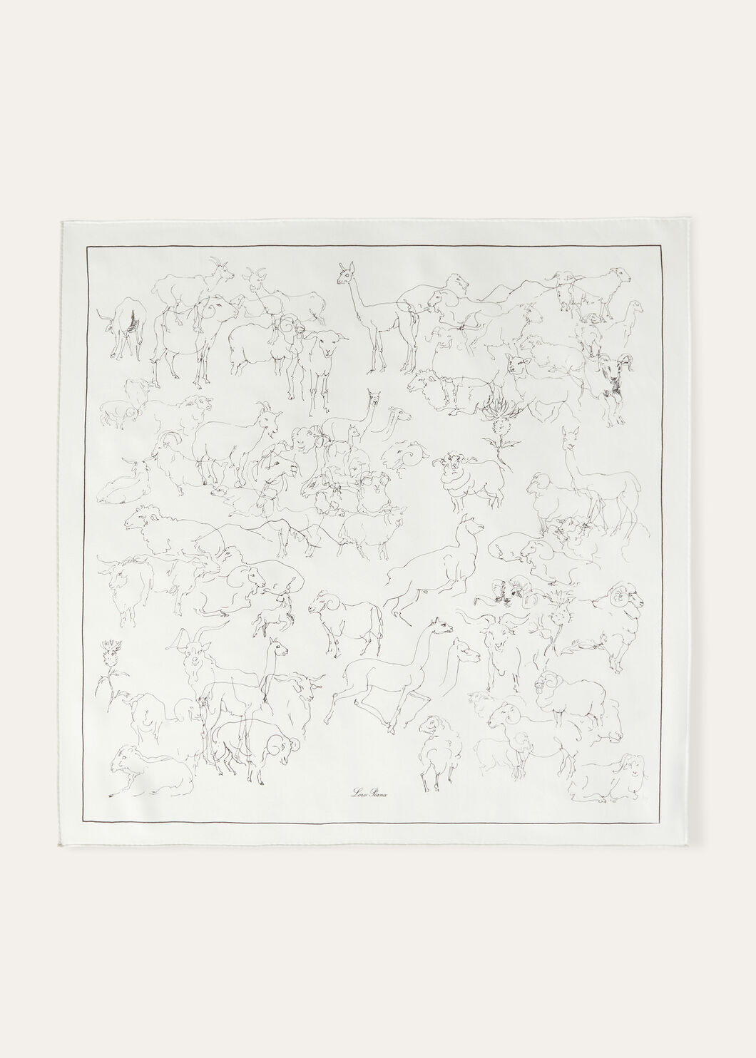 The Art Of Finest Fibres Foulard Silk White/Black | Loro The Art Of Finest Fibres Foulard Silk White/Black | Loro