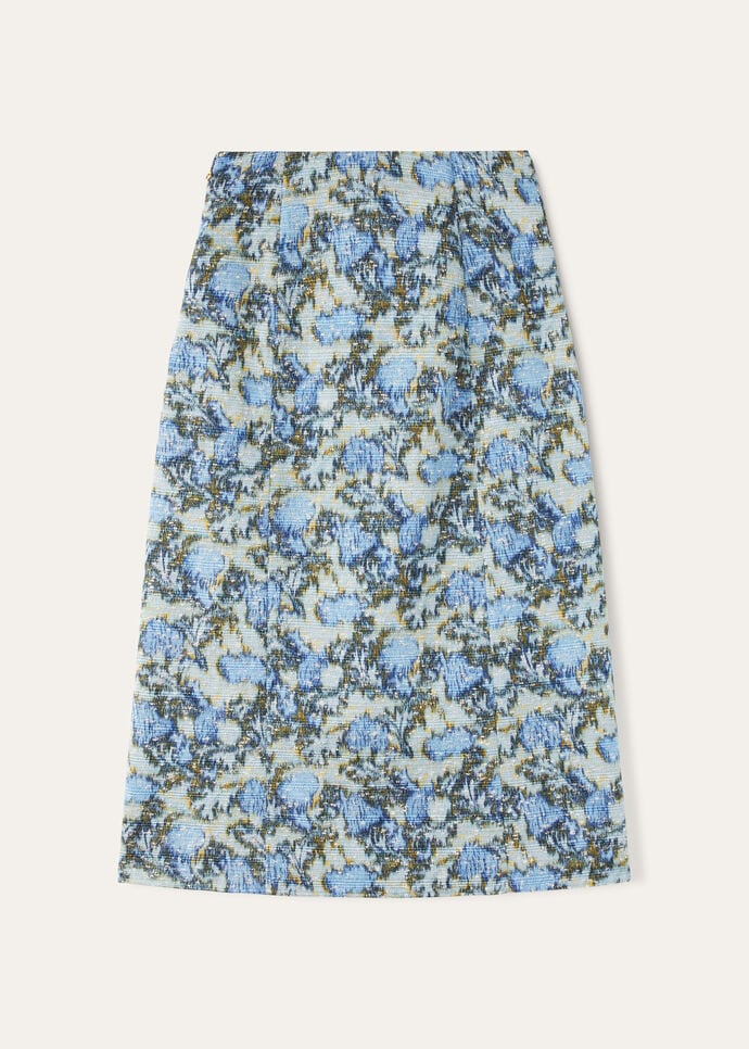 HALLE LONG SKIRT CHINE' CARDO BOTTONATO