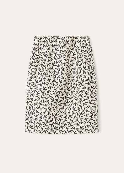 SILVIA SKIRT SWALLOWS PRINT MIKADO