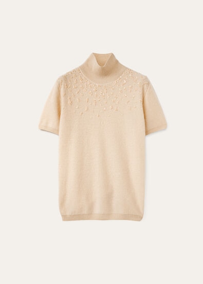 ALPE BORS EMBR. SS TURTLENECK SWEATER CASH GG 12