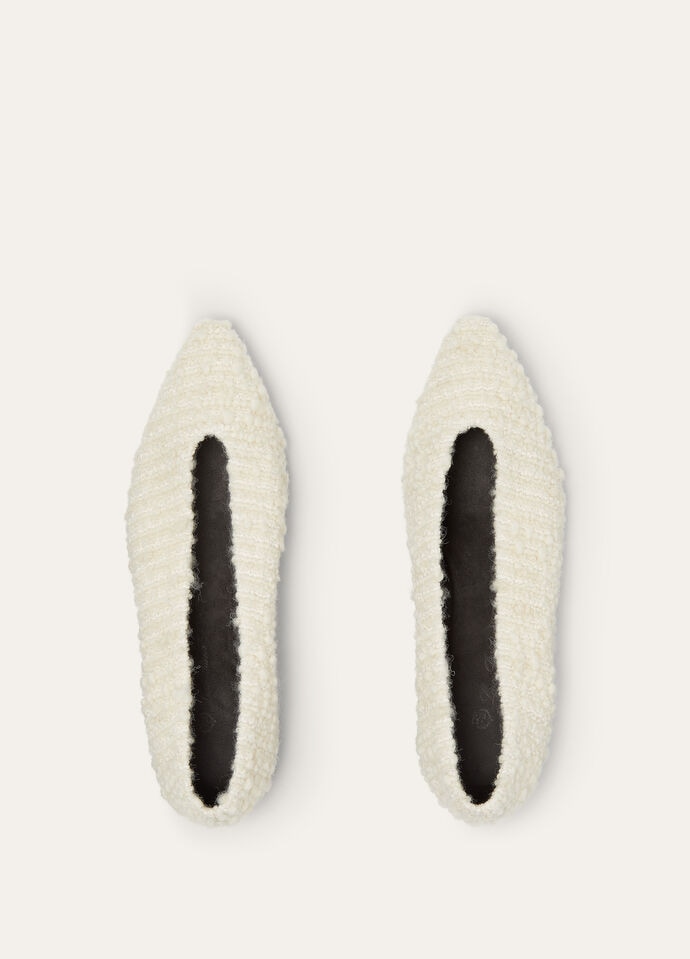 Rebecca Ballet Flat Virgin Wool, Cotton Vanilla Chai | Loro