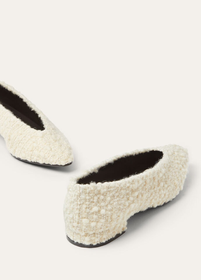★Loro Piana★レベッカ バレリーナ Rebecca Ballet Flat Virgin Wool, Cotton Vanilla Chai | Loro