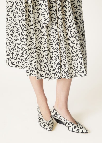 VIOLA WEDGE PUMP SWALLOWS PRINT