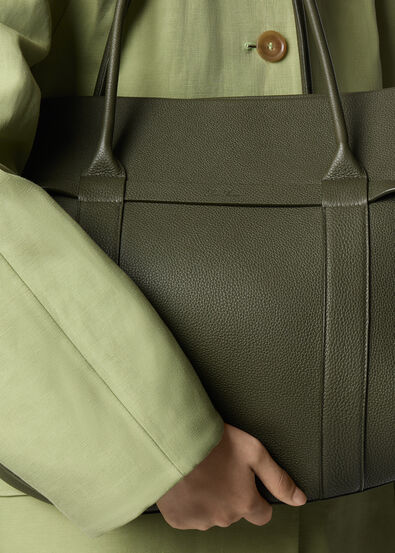 GHIERA SHOPPER LARGE FINE GRAINED LEATHER