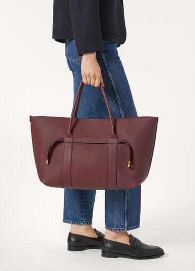 GHIERA SHOPPER LARGE FINE GRAINED LEATHER