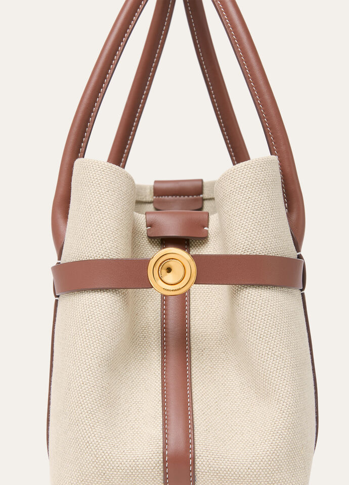 ★Loro Piana★ギエラ ショッパー スモール FAO7477-B4NE Small Ghiera Shopper Cotton, Linen Natural/Caramel Sugar/Sun