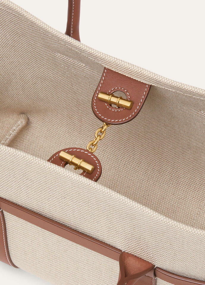 Small Ghiera Shopper Cotton, Linen Natural/Caramel Sugar/Sun