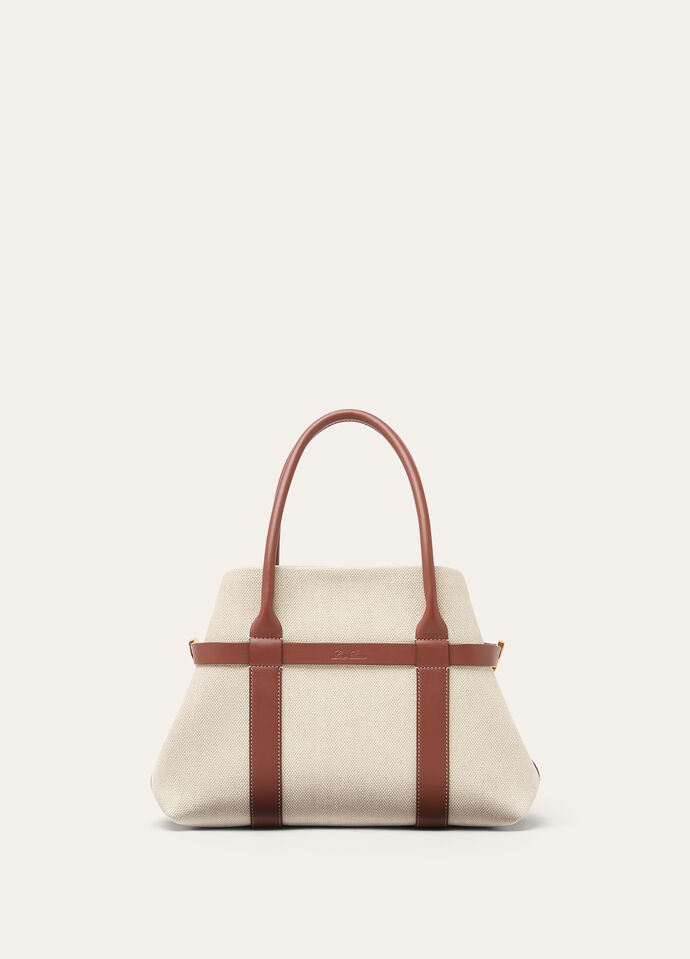 GHIERA SHOPPER SMALL NATURAL CANVAS ROUNDED CALF_FAO7477_B4NE_NR_3
