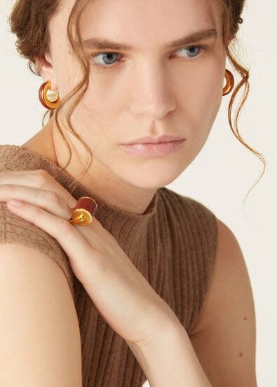 DUO CHUNKY HOOP EARRINGS ROUNDED CALF