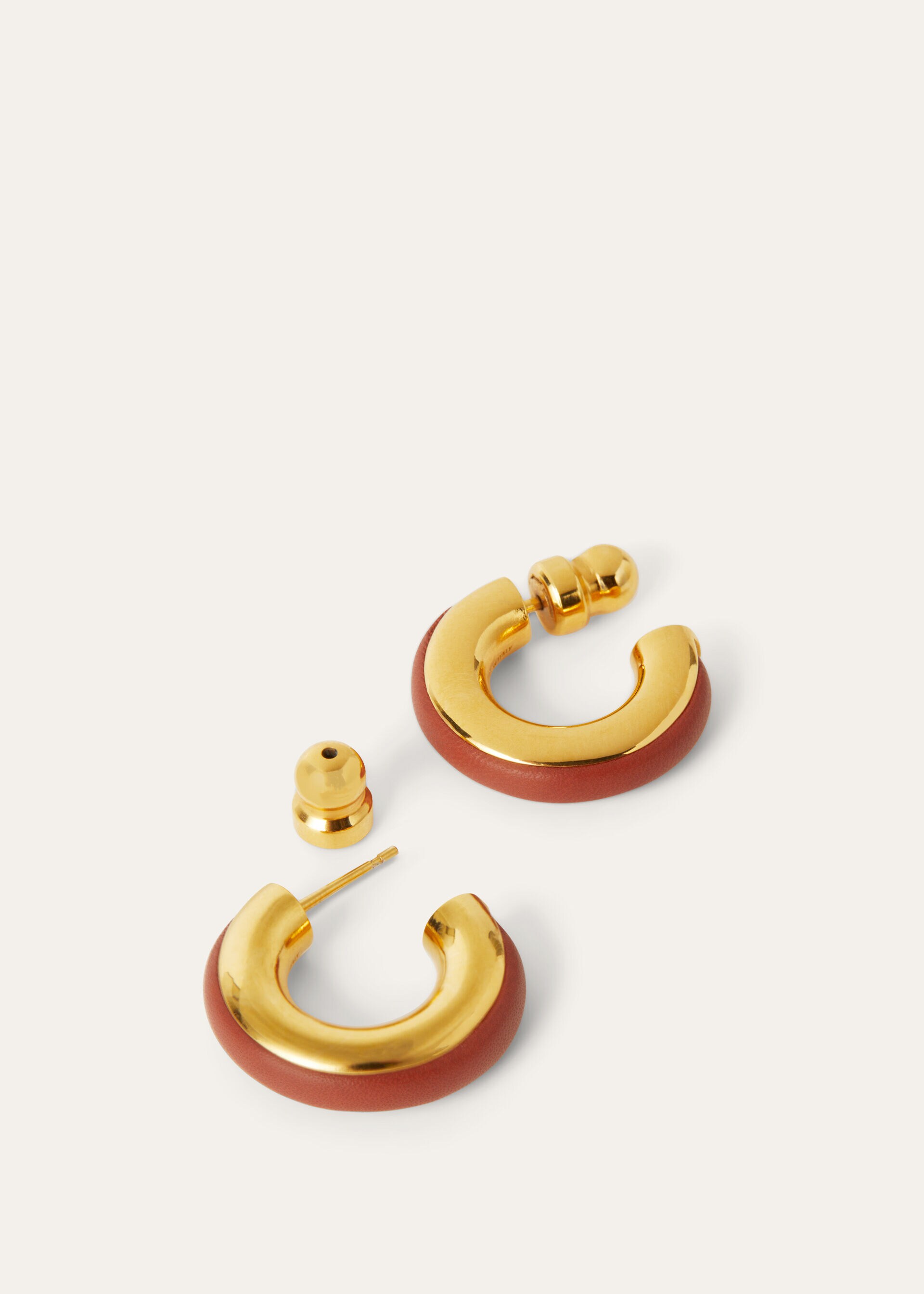 DUO CHUNKY HOOP EARRINGS ROUNDED CALF