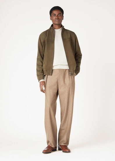 LORO PIANA BOMBER LOWERED SUEDE