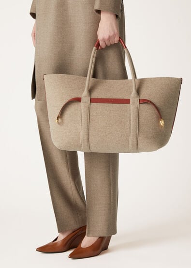 GHIERA SHOPPER LARGE CASHMERE/ROUNDED CALF