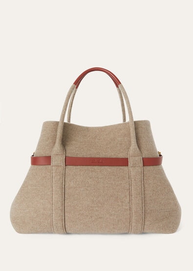 GHIERA SHOPPER LARGE CASHMERE/ROUNDED CALF