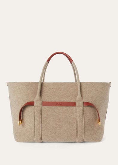 GHIERA SHOPPER LARGE CASHMERE/ROUNDED CALF