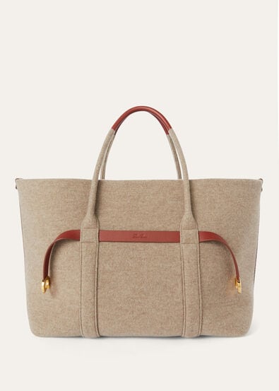 GHIERA SHOPPER LARGE CASHMERE/ROUNDED CALF