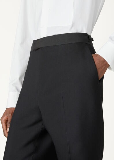 INTERNATIONAL DB SUIT WOOL SILK GABARDINE