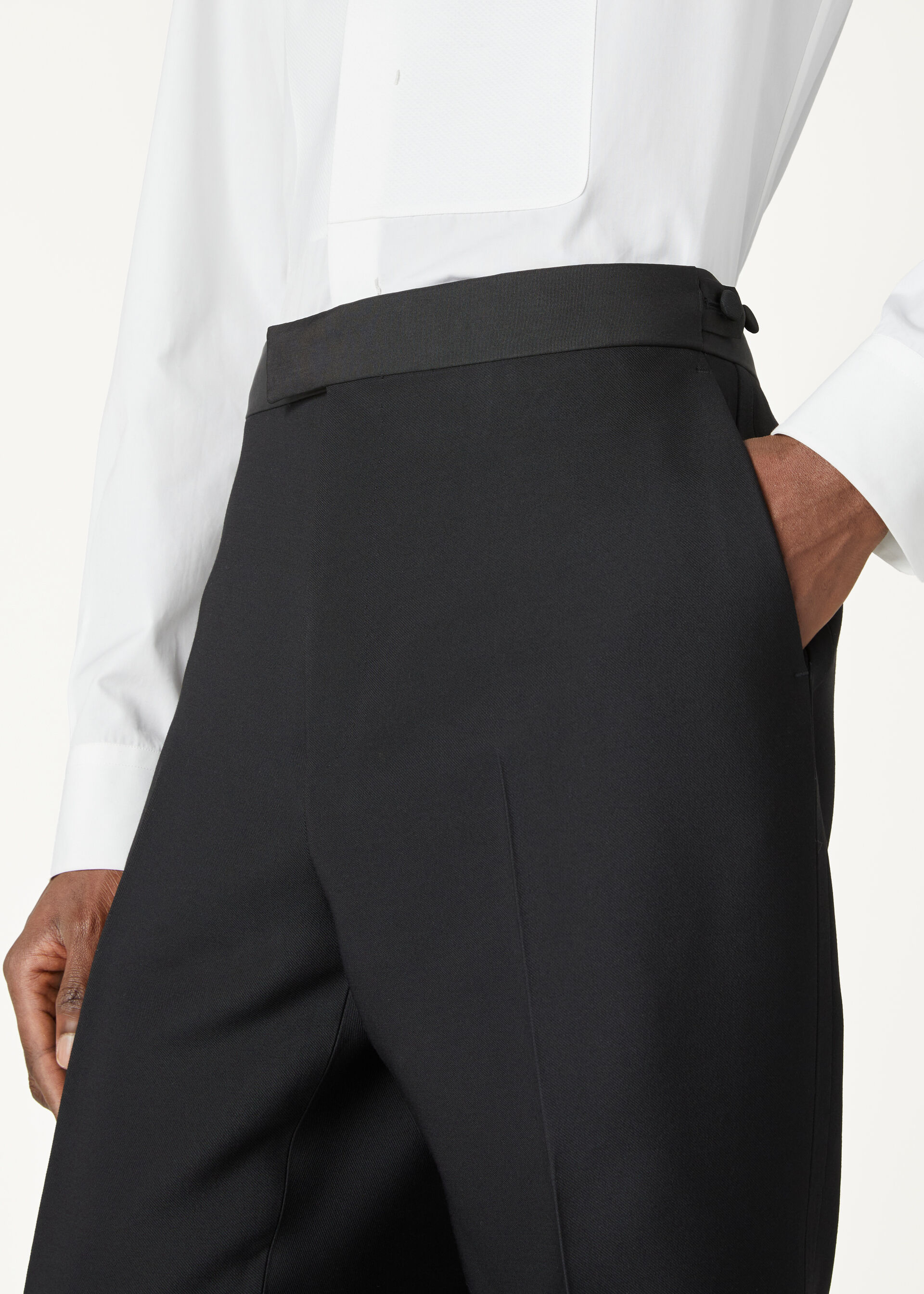INTERNATIONAL DB SUIT WOOL SILK GABARDINE