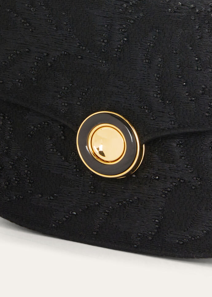 Mini Ghiera Bag Viscose, Silk Black/Sun Gold | Loro Piana CC