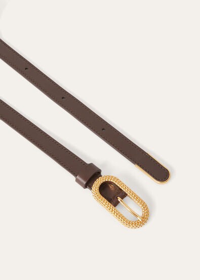 BUBBLES BUCKLE BELT SADDLE LEATHER