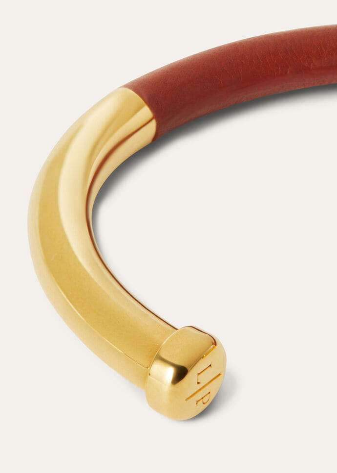 LEATHER COVERED OPEN-CUFF BRACELET ROUNDED CALF_FAO8499_P0AR_5