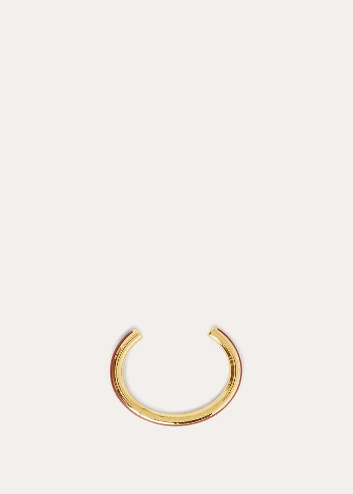 CUFF BRACELET WITH LEATHER INLAY ROUNDED CALF_FAO8500_P0AR_4